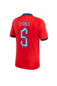 Englanti John Stones #5 Jalkapallovaatteet Vieraspaita MM-kisat 2022 Lyhythihainen